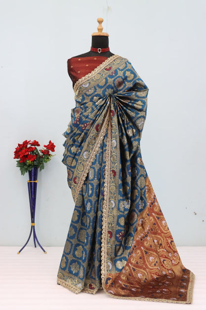 Wedding Wear Banarasi Silk Saree Blouse