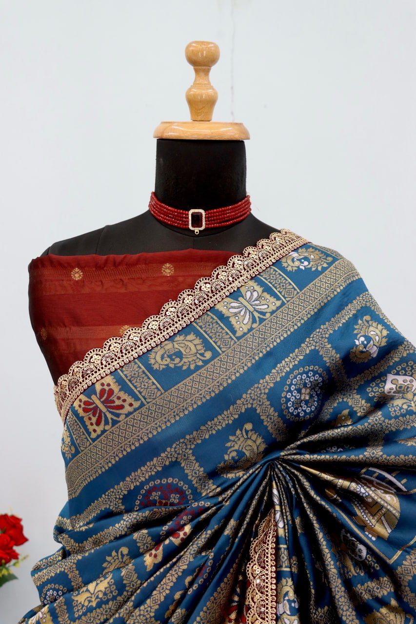Latest Banarasi Silk Saree Blouse