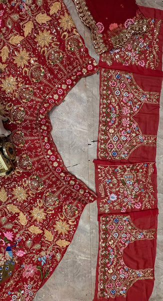 Exquisite Fox Georgette Sequins Embroidered Semi-Stitched Lehenga Choli with Dupatta