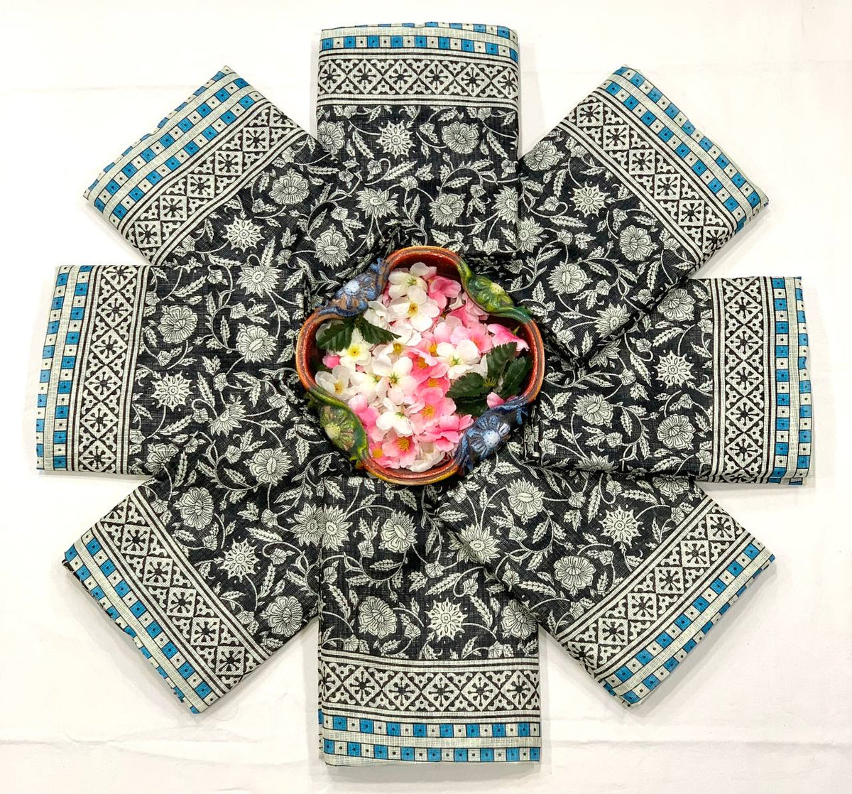 Premium Kota Doriya Digital Printed Saree with Check Weaving