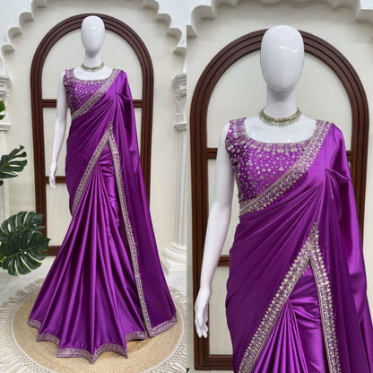 Satin Silk Saree Blouse
