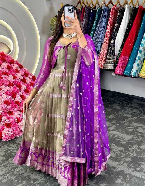 Latest Kotta Silk Jacquard Work Koti Gown