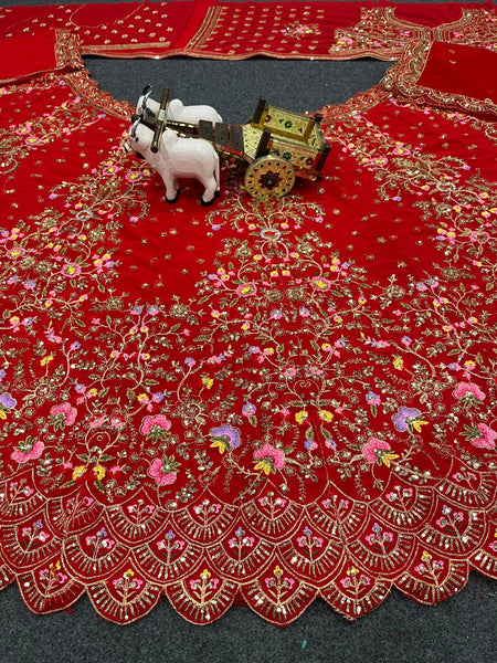 Latest Red Color Georgette Sequence Work Lehenga Choli