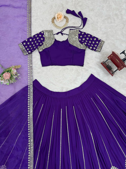 Royal Blue Wedding Wear Lehenga Choli