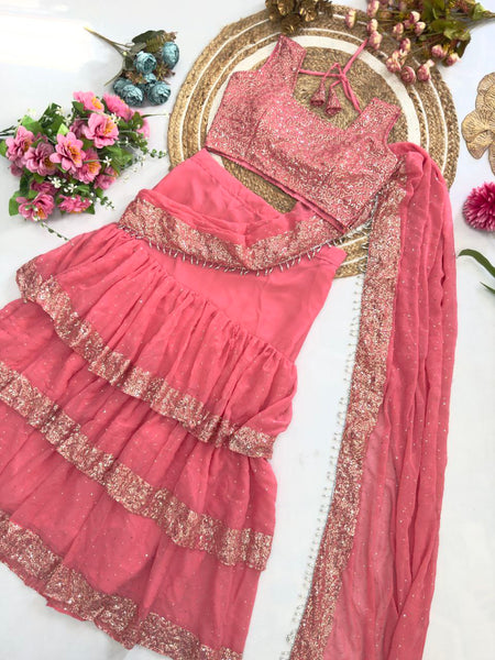 Ready to wear Georgette Sequence Work Lehenga Saree