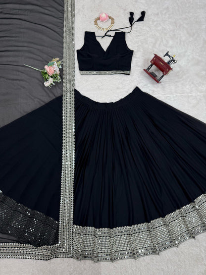 Letest Design Black Georgette Lehenga choli