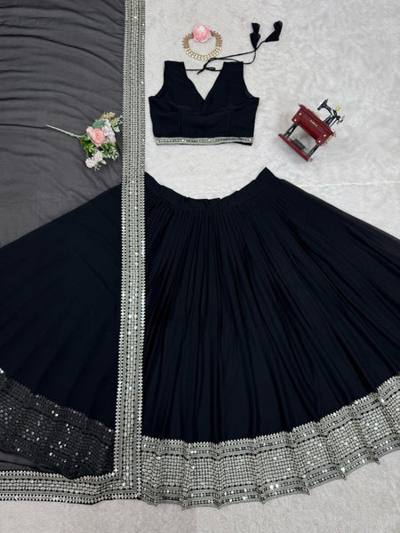 Letest Design Black Georgette Lehenga choli