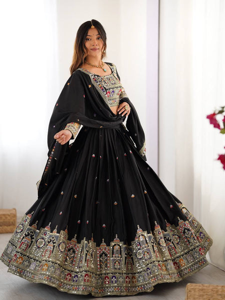 Wedding Wear Crape Silk Sequence Lehenga Choli