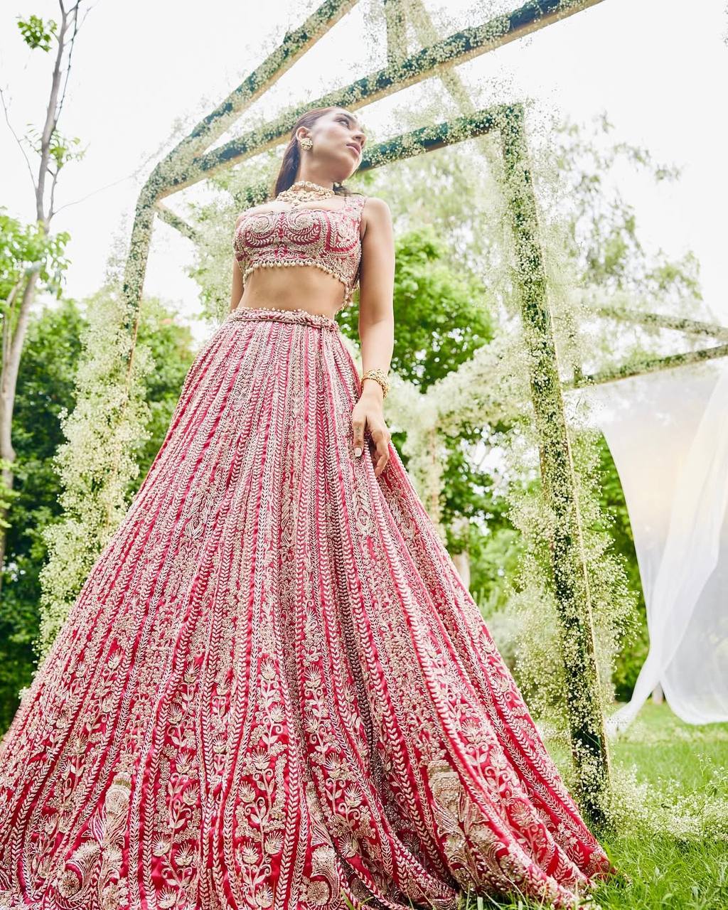 Wedding Wear Red Georgette Lehenga Choli