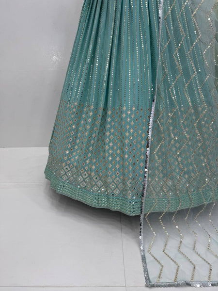 Latest Georgette Sequence Real Mirror Work Lehenga Choli