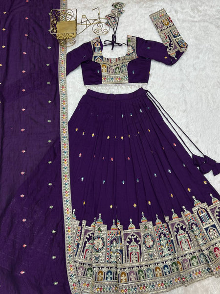 Latest Vichitra Silk Full Stitched Lehenga Choli