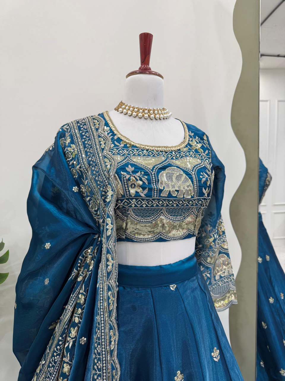 Wedding Wear Blue Color Lehenga Choli
