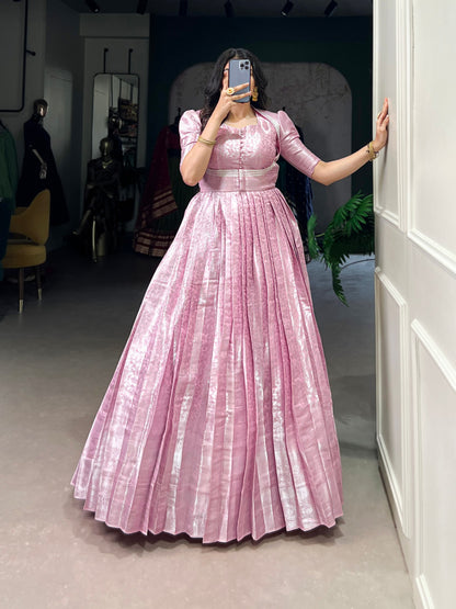 Designer Kanjivaram Zari Gown Jacket