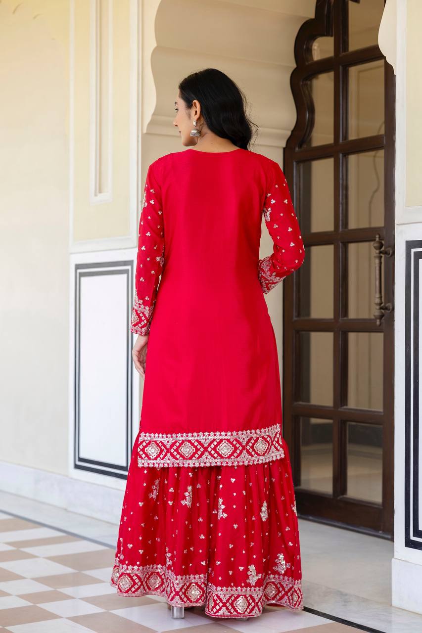Chinon Silk Sequence Work Salwar Suit