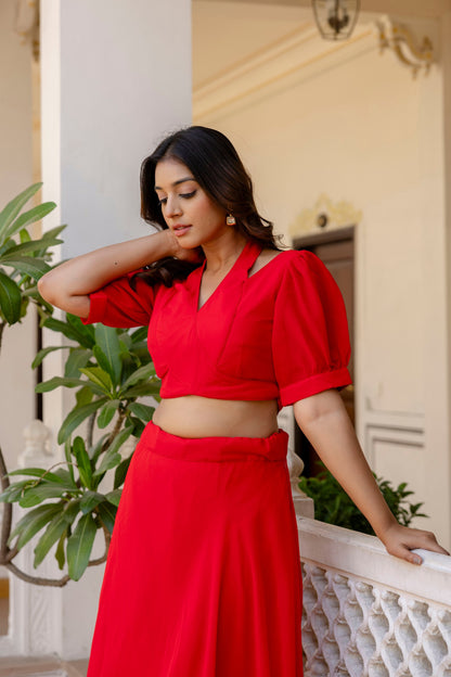Red Color Georgette Ready to wear Lehenga Choli