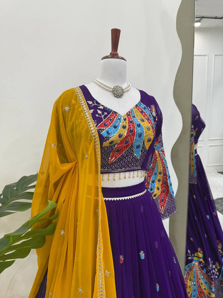 Lastest Georgette Sequence Work Lehenge Choli