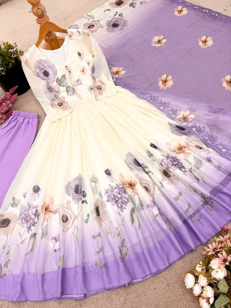 georgette anarkali sequence suit