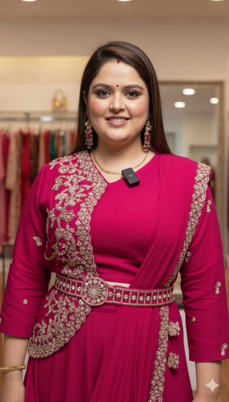 chinon silk ready to wear lehenga saree