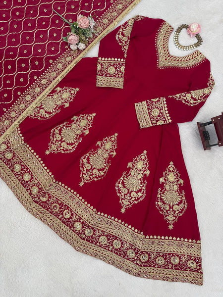 Exquisite Anarkali Suit Set – Faux Georgette with Sequence Embroidery