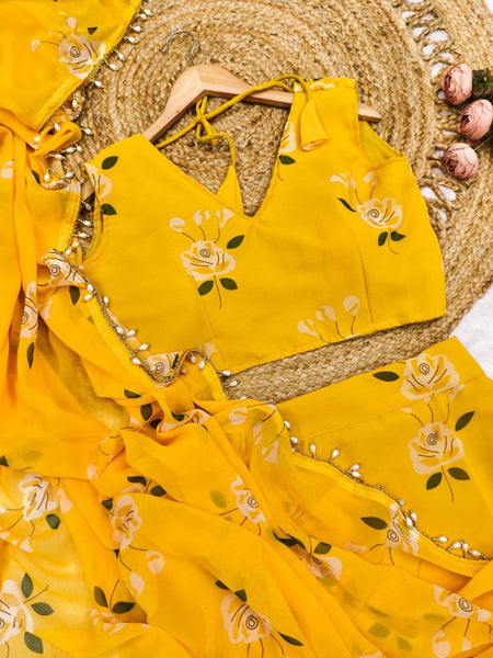 Lehenga Saree | Soft Georgette with Digital Floral Print