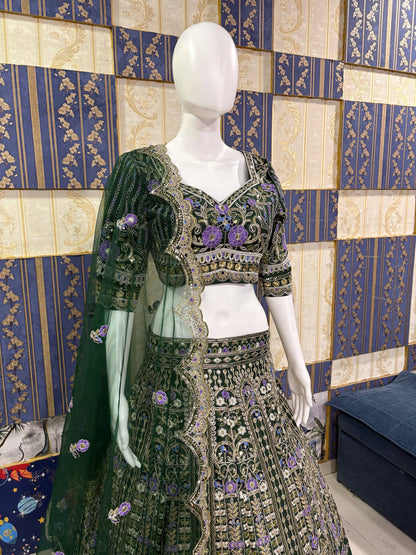 Exquisite Mono Satin Silk Lehenga Choli with Coding and Sequins Work