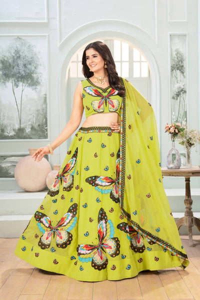 Faux Georgette Lehenga Choli Set