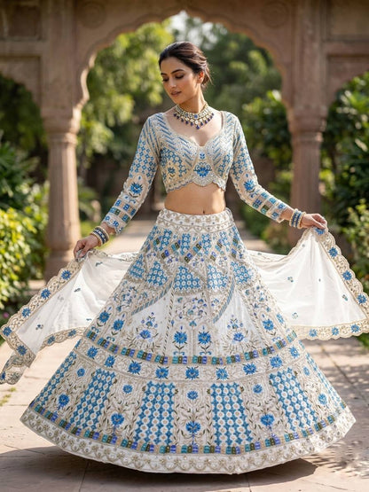 Premium Faux Georgette Lehenga Choli with Sequins Embroidery