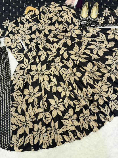 Digital Printed Muslin Cotton Anarkali Suit Set