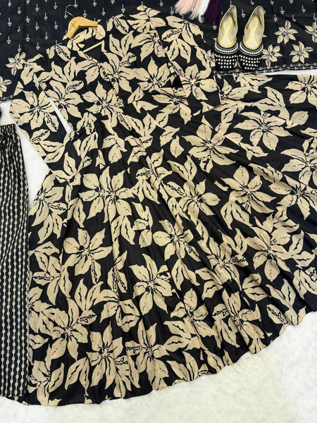 Digital Printed Muslin Cotton Anarkali Suit Set