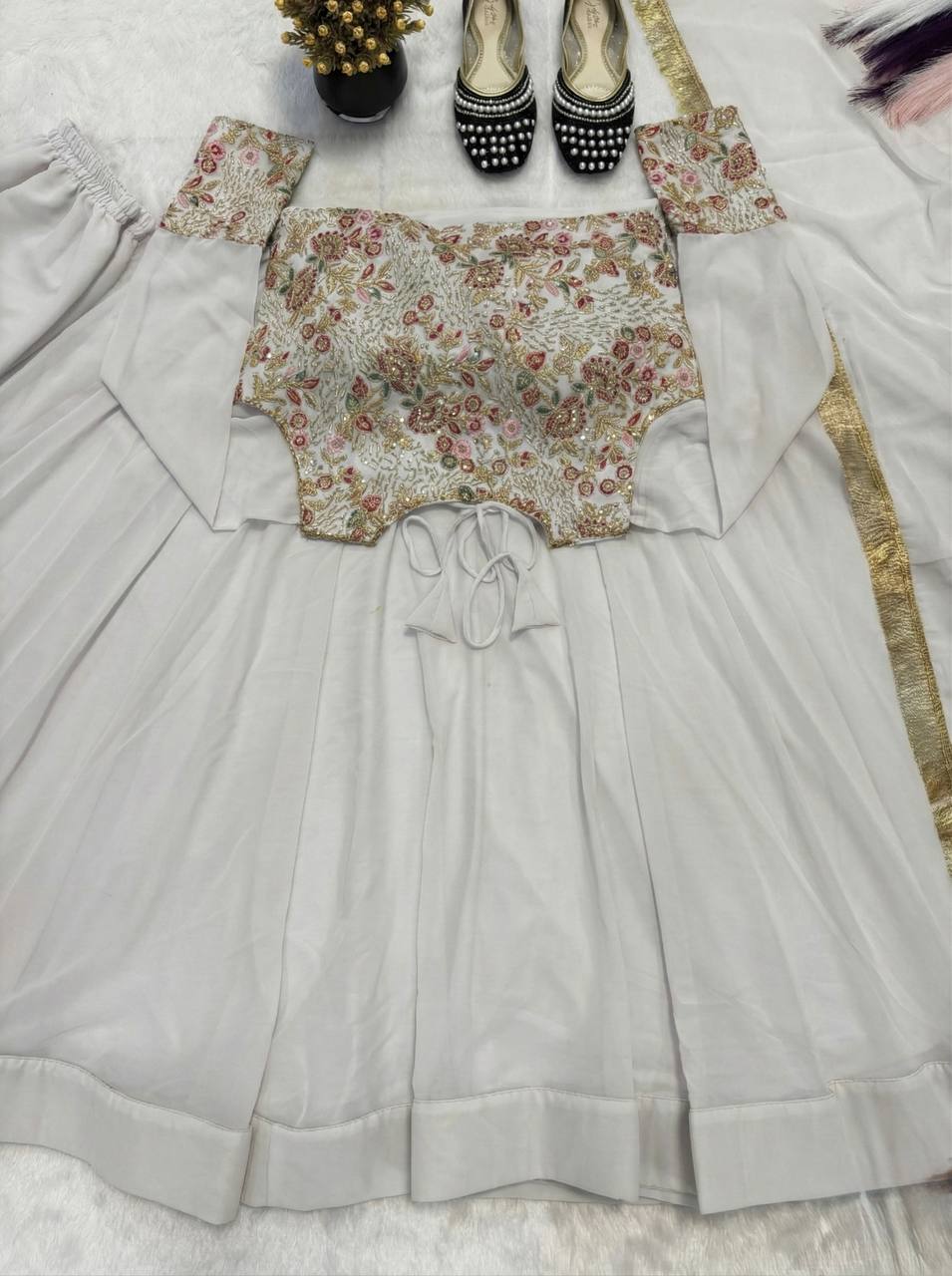 Faux Georgette Anarkali Set