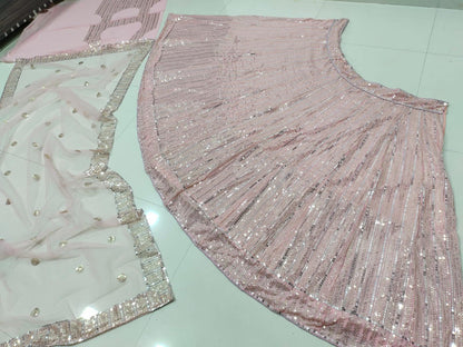 Georgette Sequin Embroidery Lehenga Set
