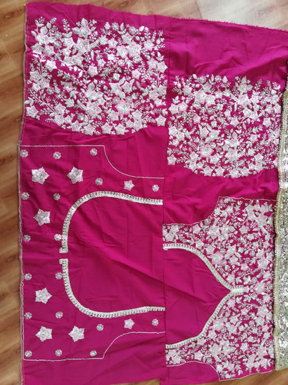 Exquisite Silk Embroidered Lehenga Choli Set with Sequins & Jari Detailing