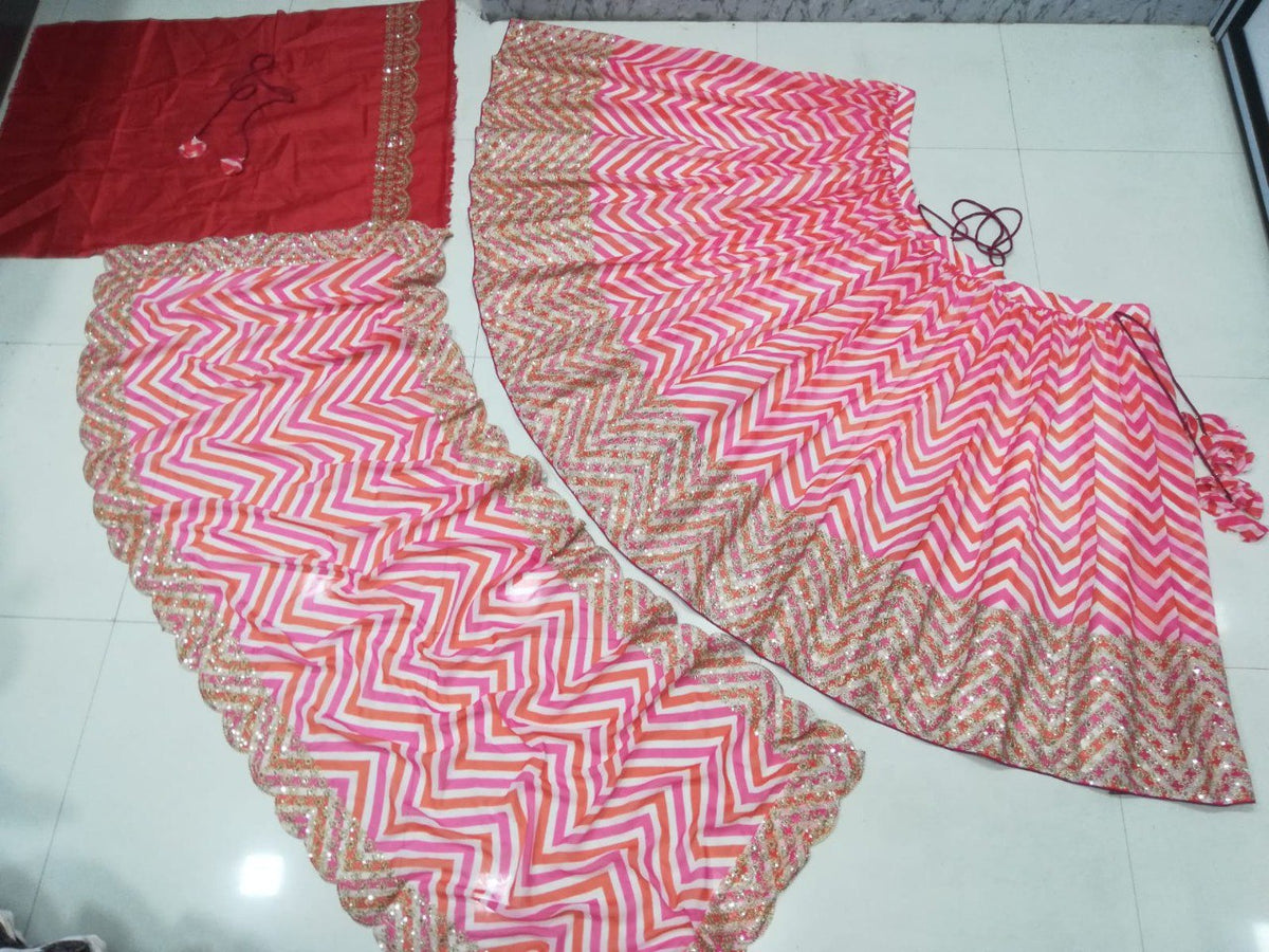 Premium Multi Color Printed Georgette Lehenga Choli Set