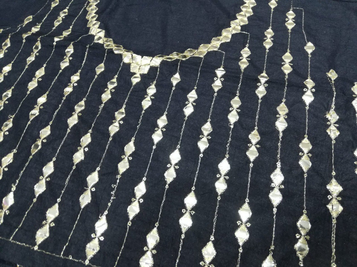 Premium Italian Silk Lehenga Choli with Thread & Paper Mirror Embroidery