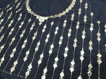 Premium Italian Silk Lehenga Choli with Thread & Paper Mirror Embroidery