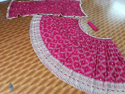 Premium Georgette Sequin Embroidery Lehenga Choli Set