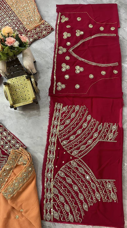 Premium Fox Georgette Sequins Mirror Work Lehenga Choli