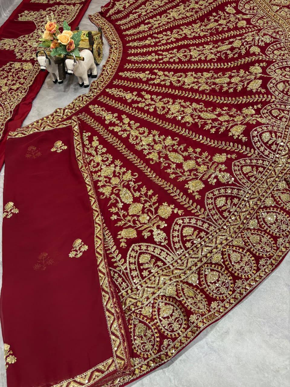 Faux Georgette Lehenga Choli with Heavy Coding Sequins Work