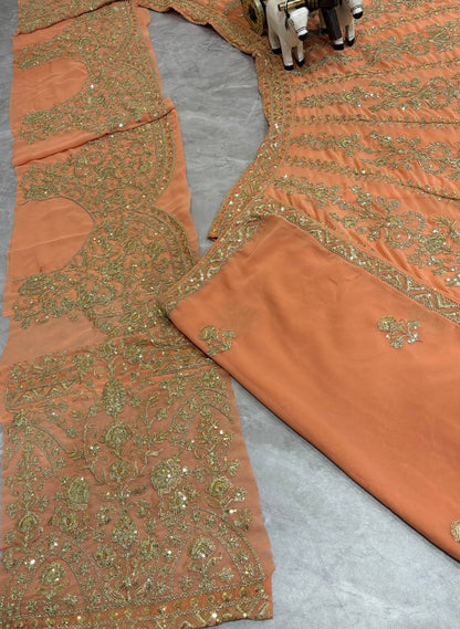 Premium Faux Georgette Lehanga Choli with Coding Sequins Work
