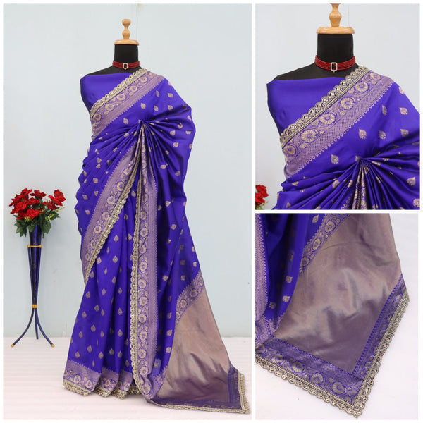 Banarasi Silk Saree with Matching Silk Blouse Piece
