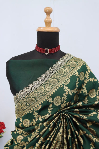 Banarasi Silk Saree Matching Silk Blouse Piece