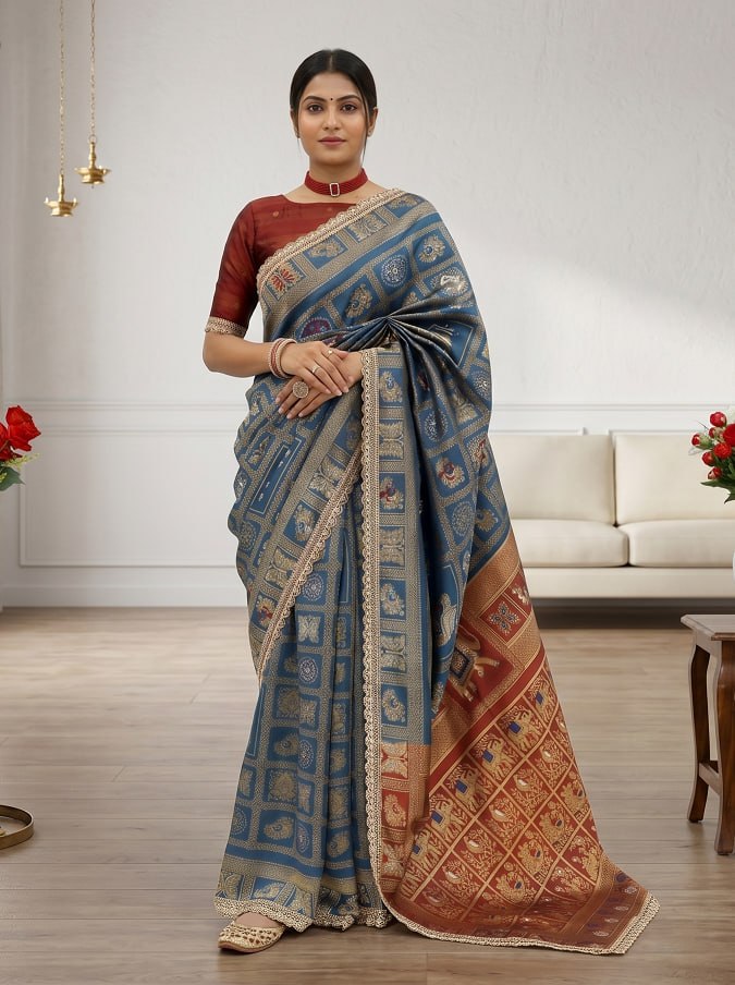 Latest Banarasi Silk Saree Blouse