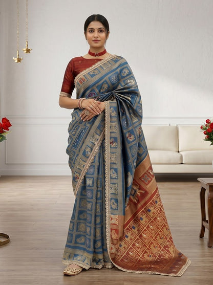 Latest Banarasi Silk Saree Blouse
