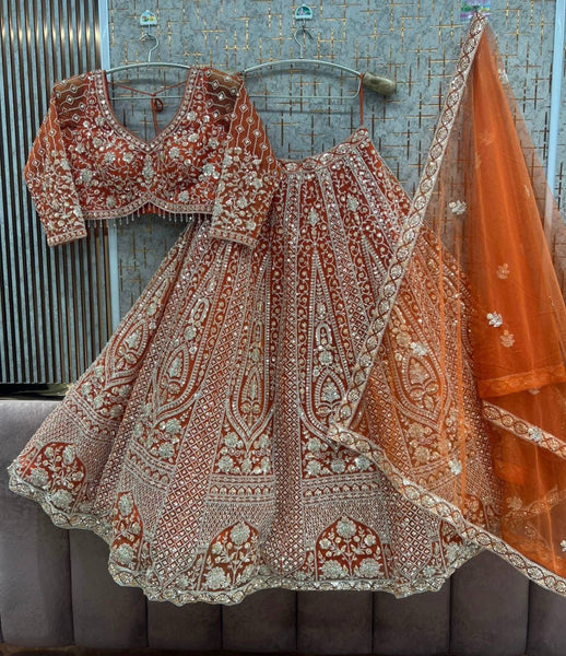 Butterfly Net Sequins Codding Embroidery Lehenga Choli