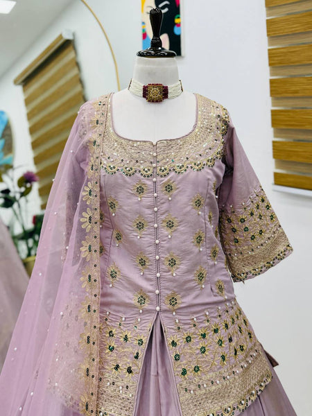 Latest Simmer Silk Moti Sequence Work Lehenga Choli