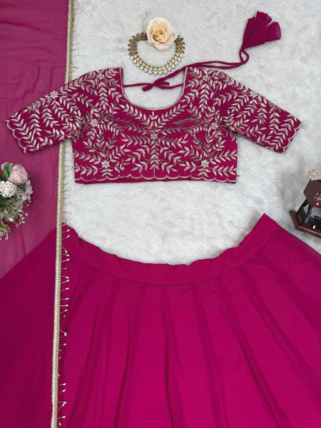 Wedding Wear Rani Georgette Lehenga Choli