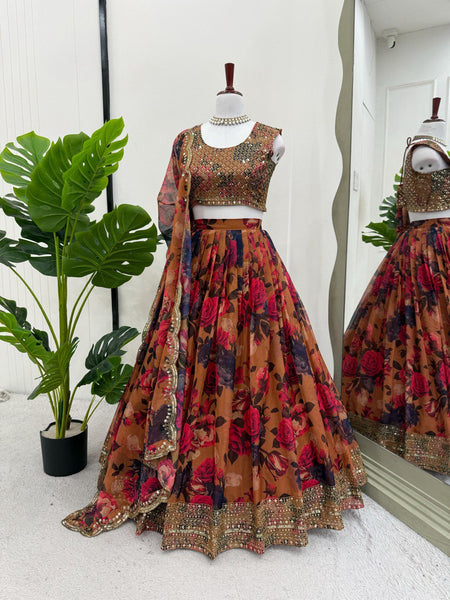 Letest Organza Full Stitched With Sequnce Work Lehenga Choli