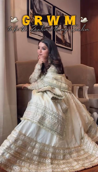 Off White Color Chinon Sequence Anarkali Salwar Suit