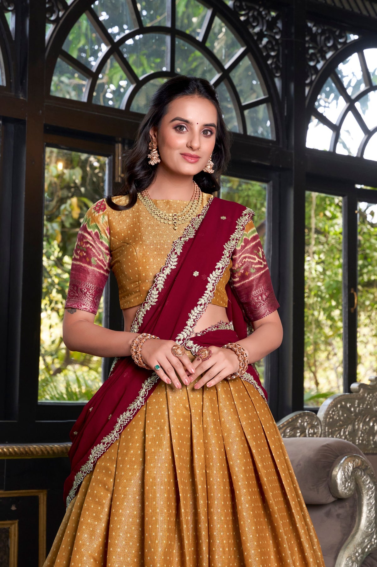 Kanchipuram Zari Weaving Lehenga Choli