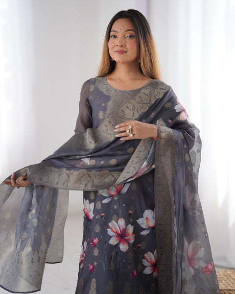 Latest Chanderi Silk Printed Top Pent Dupatta